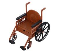 TOYANDONA Realistic Dollhouse Mini Wheelchair Model for Bjd Dolls Stylish Brown Miniature Medical Accessory Easy to Use Collectible for Role Playing Doll Photography and Craft Display