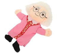 TOYANDONA Realistic Handmade Decorative Hand Puppet Grandma for Storytelling and Interactive Play Soft Plush Educational Figure Enhancing Motor Skills and Social Connection