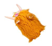 TOYANDONA Realistic Plush Highland Cow Stuffed Animal for Soft Yellow Scottish Cuddly Doll Comfortable Decorative Farm Animal Pillow for Boys and Bedroom