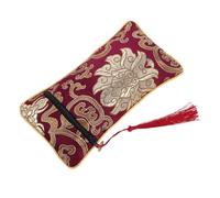 TOYANDONA Rectangular Brocade Scripture Pouch Zipper Closure Multi-use Bible Organizer with Elegant Chinese Style for Religious Texts Jewelry Pens and Prayer Beads Storage