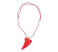 TOYANDONA Red 6-hole Ocarina Musical Instrument for Beginners, Portable Dolomite Material with Lanyard, Practical Mini Ocarina Suitable for Learning and Playing