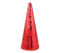 TOYANDONA Red Christmas Cone Tree Figurine Disco Mirror Surface