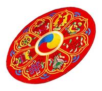TOYANDONA Red Fabric Tibetan Singing Bowl Cushion Pad with Delicate Embroidery, Practical and Convenient to Store for Buddha Sound Bowl Use in Meditation and Mindfulness