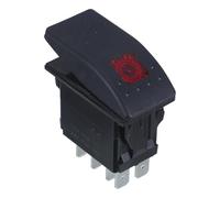 TOYANDONA Red Lens Starter Button with 5-pin Waterproof Rocker Switch Replacement for Rv Generator, Plastic and Metal Construction Suitable for Outdoor Use and Nighttime Operation