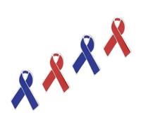 TOYANDONA Red Ribbon Brooch 4pcs Alloy Awareness Ribbon Breastpin World Aids Day Souvenir Pins for Public Advocacy