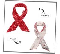 TOYANDONA Red Ribbon Lapel Pin Alloy Brooch with Rhinestone for World Cancer Day Secure Attachment Breast Cancer Awareness Badge Compassionate Support Accessory for Sweaters and Clothing