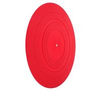 TOYANDONA Red Silicone Record Player Slipmat Anti-static Turntable Pad for Vinyl Records Shock Absorbing Dust-resistant Mat Compatible with All Standard Phonograph Players