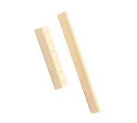 TOYANDONA Replacement Bridge Saddle and Nut Kit for Classical Guitar 2.09X0.24X0.12 Inch Plastic Yellow Guitar Accessory Easy to Cut Improves Playability for Professional Use