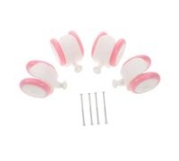 TOYANDONA Replacement Toddler Walker Wheels Set for Girls, Universal Push Toy Wheel Assembly with Pink Screw, Sturdy Plastic Rubber Casters for Baby Walker Accessories, 4pcs Kit for Infant First Steps