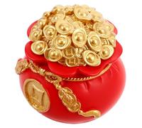 TOYANDONA Resin Money Bag Figurine Feng Shui Miniature Home Decor Tabletop Ornament for Wealth and Success Traditional Chinese Style Craftsmanship for Year and Festival Decorations