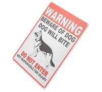 TOYANDONA Retro Beware Dog Warning Sign Iron Metal Wall Decor with Craftsmanship and Easy Installation for Garden and Park