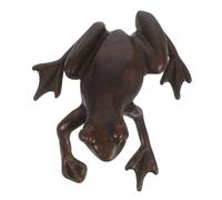 TOYANDONA Retro Copper Frog Tea Pet Ornament Home Decor Desktop Craft Sturdy Vintage Brown Frog-shaped Adornment with Fine Polish and Unique Stylish Design for Living