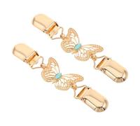 TOYANDONA Retro Metal Butterfly Sweater Clips 2pcs, Lightweight Shawl Clips, No Sewing Required, Keep Shawls and Cardigans in Place for Women at Daily Commutes in Golden