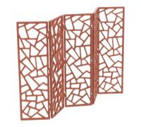 TOYANDONA Retro Mini Folding Screen 1:20 Scale Chinese Room Divider for DIY Craft and Tabletop Use, Brown Plastic Decorative Mini Screen with Privacy and Separation Features, Classic