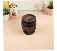 TOYANDONA Retro Oak Wooden Barrel Coin Bank Large Piggy Bank with Only-save Function Educational Rustic Money Box for Cultivating Saving Habits and Vintage Decor