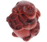 TOYANDONA Retro Sandalwood Rabbit Pendant Charm for DIY Decoration and Craft Accessories, Small Brown Lucky Bunny Keychain Ornament Suitable for Craft Accessory Use