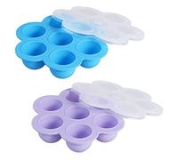 TOYANDONA Reusable Food Storage Trays Set of 2 with Hard Plastic Lid Silicone Base