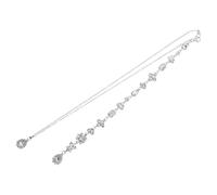 TOYANDONA Rhinestone Back Chain Necklace Silver Long Body Necklace with Crystal Pendant for Bride Bridesmaid Wedding Jewellery