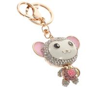 TOYANDONA Rhinestone Monkey Keychain Pendant, Small Alloy Key Ring Charm Suitable for Home Decor and Bag Hanging