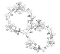 TOYANDONA Rhinestone Shoe Clips Crystal Floral Shoe Clips White Quick Attachment for Wedding and Party