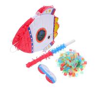 TOYANDONA Rocket for Cardboard Space Party Decorations with Blindfold Filling Port for Birthday Games Astronaut Theme Celebrations Room Decor