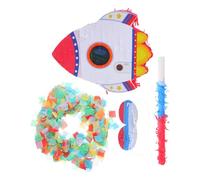 TOYANDONA Rocket Space Themed Party Favor with Blindfold Bat for Birthday Celebrations School Events Outer Space Decorations Easy to Fill and Hang