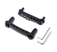 TOYANDONA Roller Saddle Bridge Black Tune-matic for Style Electric Guitar Tailpiece Replacement Studs and Wrenches