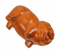 TOYANDONA Rosewood Lucky Pig Statue Solid Wood Ornament Decorative Zodiac Pig Figurine for Home Office Living Study Decor