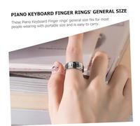 TOYANDONA Rotatable Piano Key Finger Ring Stainless Steel Black White Music Jewelry Portable Band Gift for Women Men Stylish Daily Party Wear
