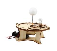 TOYANDONA Rotatable Solar System Model Kit Educational Planet Earth Moon Space Teaching Aid DIY Assembly with Safe Wood and Smooth Edges for Adults Science Learning