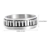 TOYANDONA Rotatable Stainless Steel Piano Keyboard Finger Decorative Creative Band for Men Women Stylish Stress Jewelry Gift for Birthdays Anniversaries