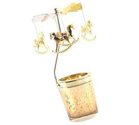 TOYANDONA Rotating Iron Candlestick Holder Carousel Tealight Candle Stand Desktop Ornament for Dinner Table Decoration