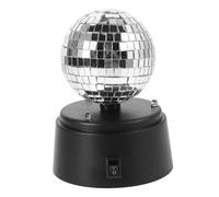 TOYANDONA Rotating LED Strobe Ball Lamp with Glass Mirror Surface Portable Battery Operated for Ktv Bars Party Rooms Outdoor Stage Use