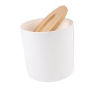 TOYANDONA Round Tissue Paper Holder with Bamboo Lid Toilet Roll Dispenser for Kitchen and Bathroom Reusable Paper Towel Storage Box with Non-slip Base Easy to Clean and Carry Suitable for