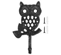TOYANDONA Rustic Cast Iron Owl Wall Hook for Bathroom Towels | Black Iron Finish, Strong Wall-mount Stability, Includes Installation Screws and Hardware