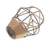 TOYANDONA Rustic Iron Pendant Lamp Shade with Jute Rope Woven Cover Industrial Hanging Light Shade for Indoor Home Decor Warm Atmosphere Ceiling Light Fixture Frame