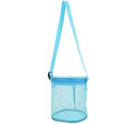 TOYANDONA ’s Beach Mesh Bag, Large Capacity Portable Sand Bucket Organizer, Blue Shell Storage Tote for Boys and Outdoor Beach Play