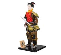 TOYANDONA Samurai Doll Ornaments Japanese Desk Decor Classic Samurai Doll with Intricate Design and Meticulous Handiwork Cloth Foam Wood Gypsum Figurine Symbol of Japan's Cultural Heritage