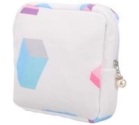 TOYANDONA Sanitary Napkin Storage Bag Large Capacity Oxford Cloth White Beautiful Pattern Portable Design Easy to Open and Close Purse Organizer for Women Period Use