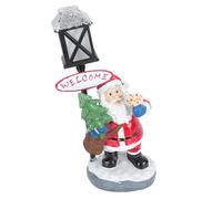 TOYANDONA Santa Claus Christmas Night Light Tabletop Decor Resin Glowing Xmas Party Ornament Delicate Christmas Decoration for Dining Room Window Display