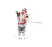 TOYANDONA Santa Claus Doll Clause Statues Merry Decorations Figurine Stand Leg Christmas Cartoon Xmas Traditional Plush Santas Figures Plastic Colorful