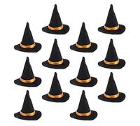 TOYANDONA Santa Decor 12pcs Mini Felt Witch Hats, Halloween Wine Bottle Covers, Bottle Topper for Party Decor DIY Crafts Dining Table Decoration