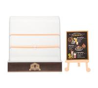 TOYANDONA Scale Doll House Bakery Decor Brown Mini Kitchen Dessert Cabinet for Dollhouse Micro Landscape Handmade Craftsmanship Vivid Color for Realistic Pretend Play