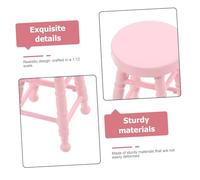 TOYANDONA Scale Miniature Wood Chair Small Round High Leg Stool for Dollhouse Furniture Accessories Portable and Compact Wooden Dollhouse Furniture for Pretend Play and Craft Micro Scenes