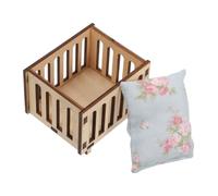 TOYANDONA Scale Wooden Dollhouse Mini Crib with Mattress Realistic Bed for Miniature Dollhouse Accessories Cozy Bed Furniture for Tiny Doll Bedrooms and DIY Scenes