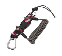 TOYANDONA Scuba Camera Strap Coiled Lanyard with Quick Release Buckle, Anti-Lost Dive Camera Strap for Underwater Diving Gear, Black Neoprene Scuba Flag Design