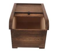 TOYANDONA Sealed Solid Wood Rice Storage Container Capacity Moisture-resistant Grain Bin Multipurpose Food Keeper for Dry Rice Beans Grains Kitchen Use