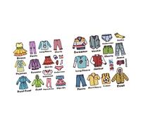 TOYANDONA Self-Adhesive Clothing Sort Stickers for Wardrobe Drawer Organization Removable Clothes Classification Labels with Pictures and Text for Home Storage Nursery Decoration Decals