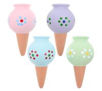 TOYANDONA Self Watering Stakes Consistent Slow Release Waterer Terracotta 4pcs with Jar Shape Providing Extended Watering Duration for Houseplants and Garden Use for Time Away from Home
