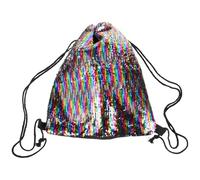TOYANDONA Sequin Swim Bag Drawstring Shoulder Bag Sparkling Glamour Polyester Gym Drawstring Backpack for Women Men Outdoor Swimming Travel Sports